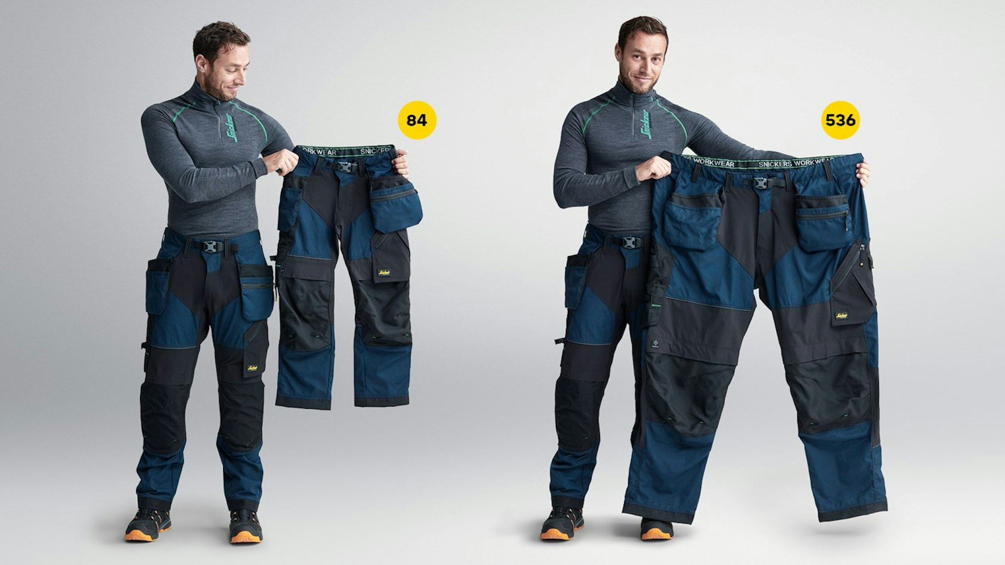 Size guide for workwear Snickers Workwear
