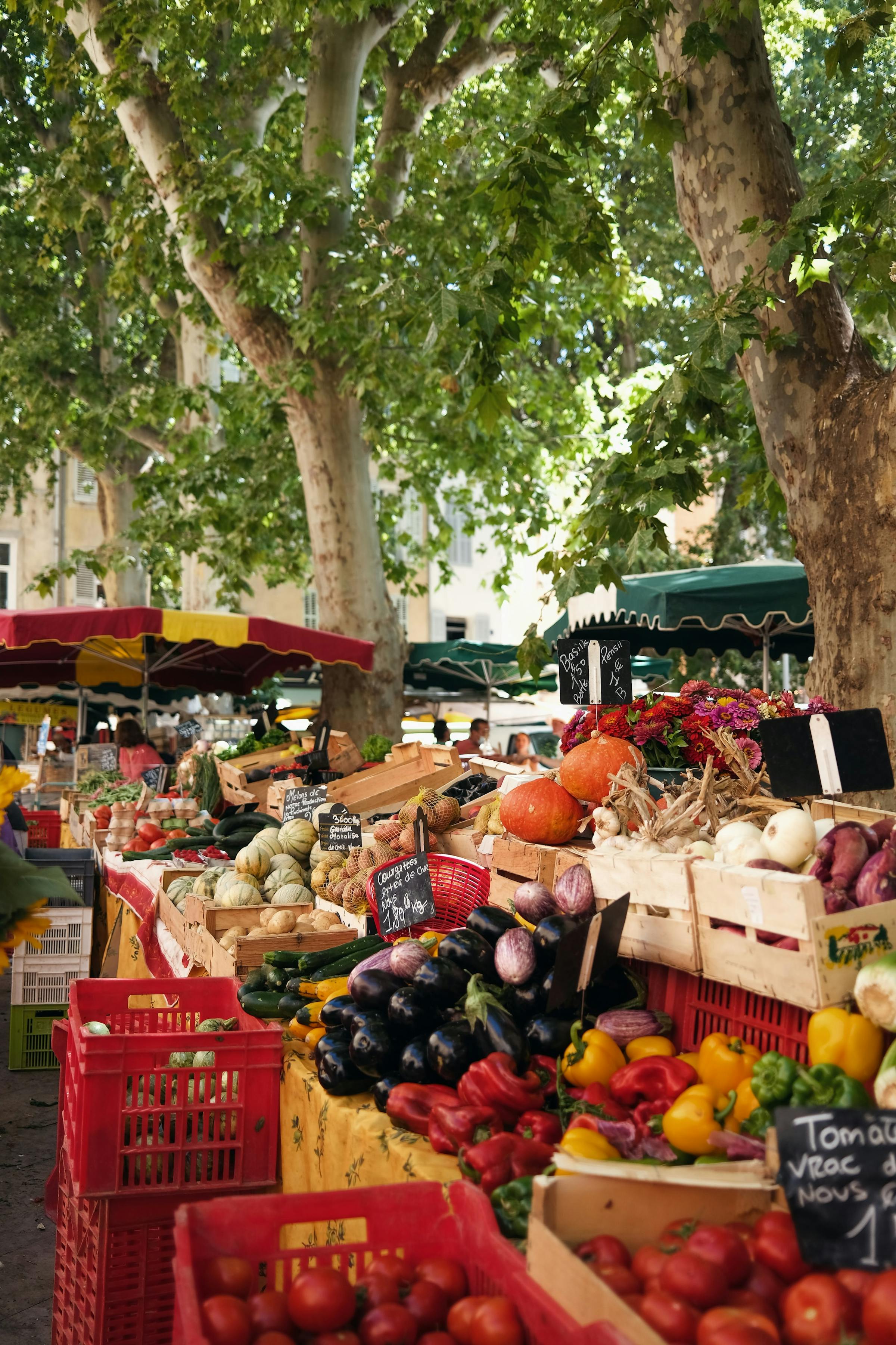 fruitkraam op straat overdag