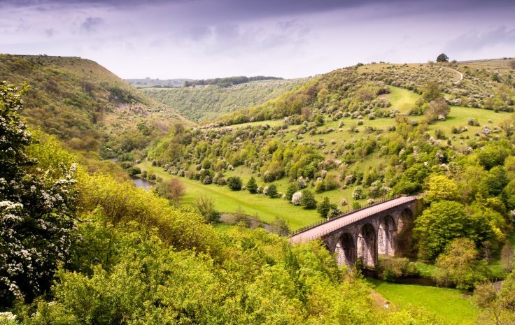 the viaduct in the lush green dales of Yorkshire
