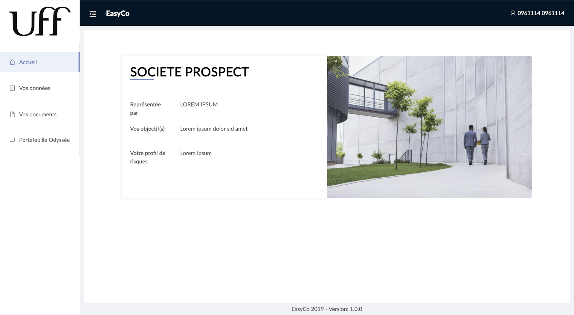 EasyCo home screen
