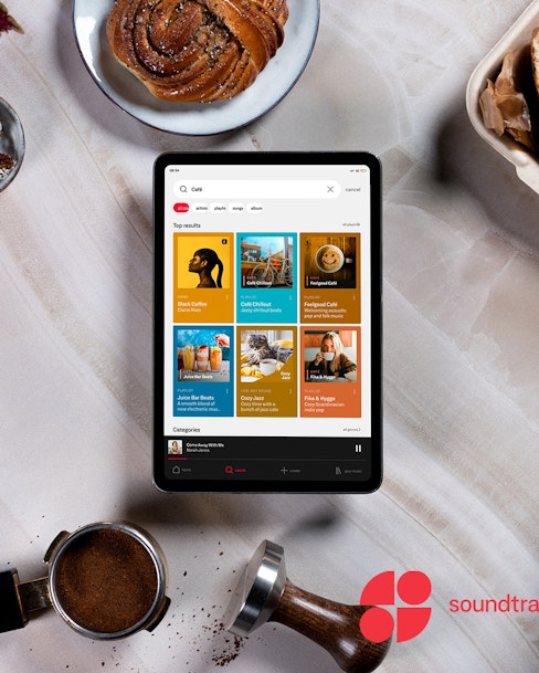 Ipad showing playlists top results