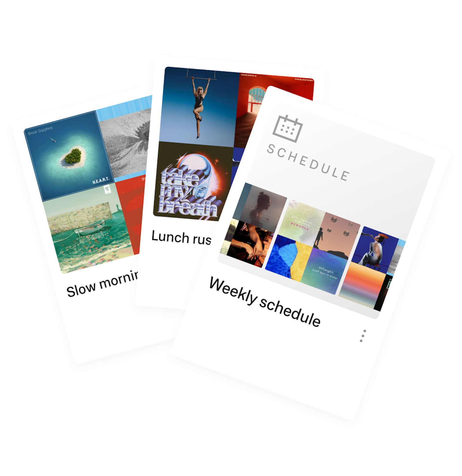 Curation schedule and playlist