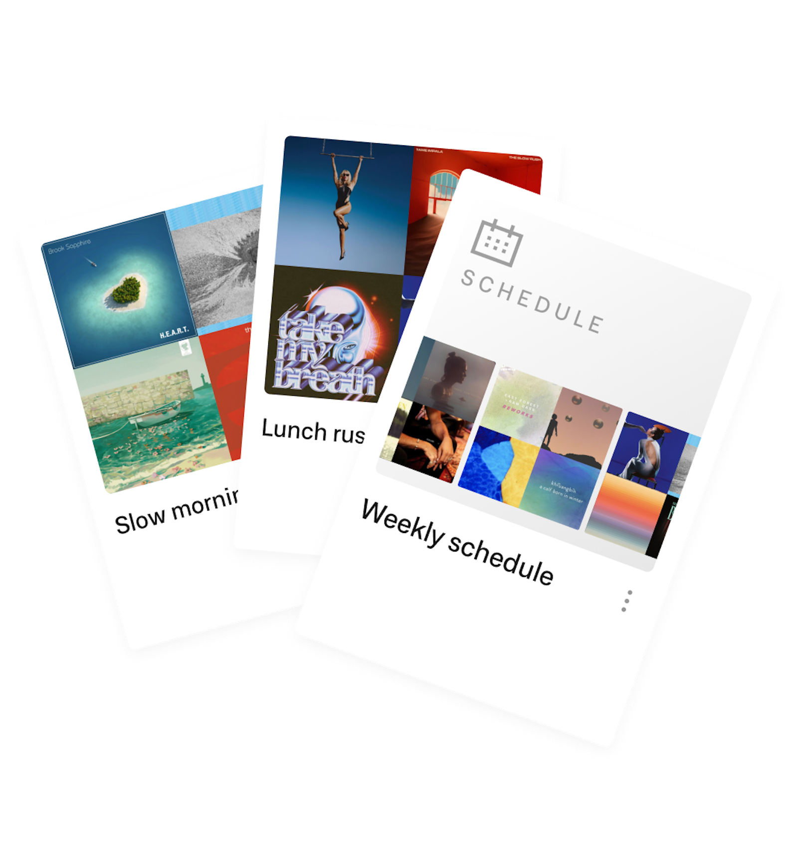 Curation schedule and playlists