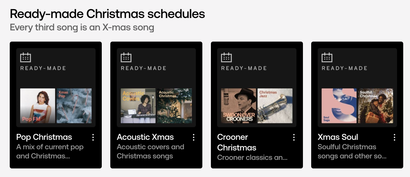 Christmas schedules