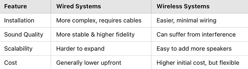 Wired vs. Wireless Business Sound Systems