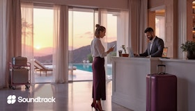 Soundtrack playing music in a luxury hotel lobby