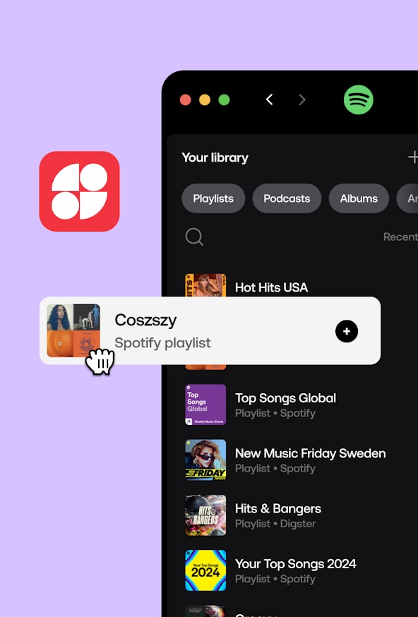 Drag and drop playlists from Spotify