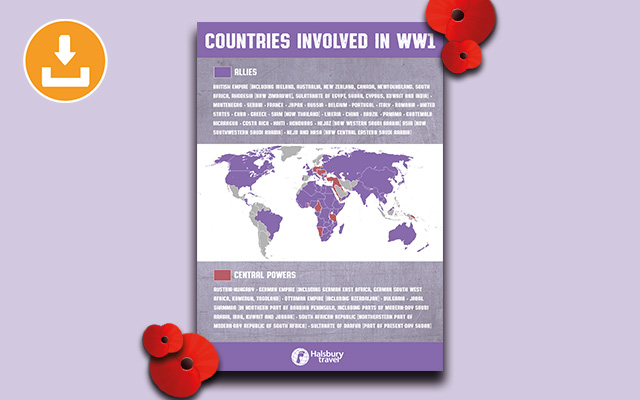 Countries Involved in WW1 Poster Countries Involved in WW1 Poster