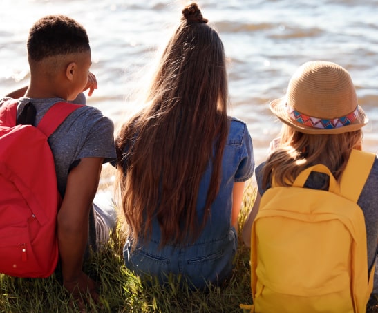 Students looking at the coastal landscape