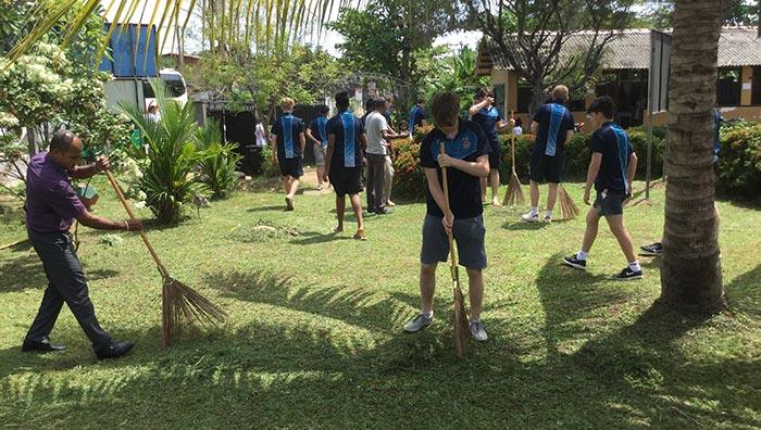 Boys sweeping