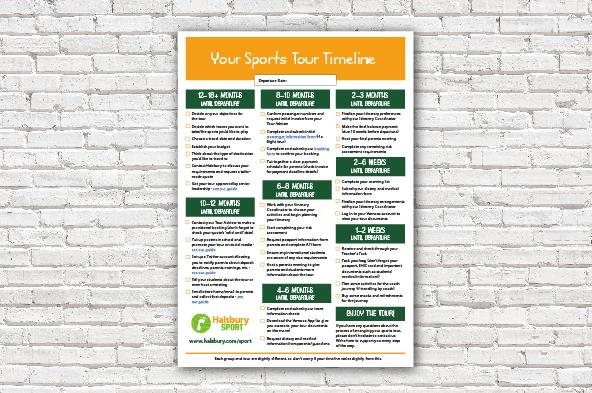 Your School Sports Tour Timeline Your School Sports Tour Timeline