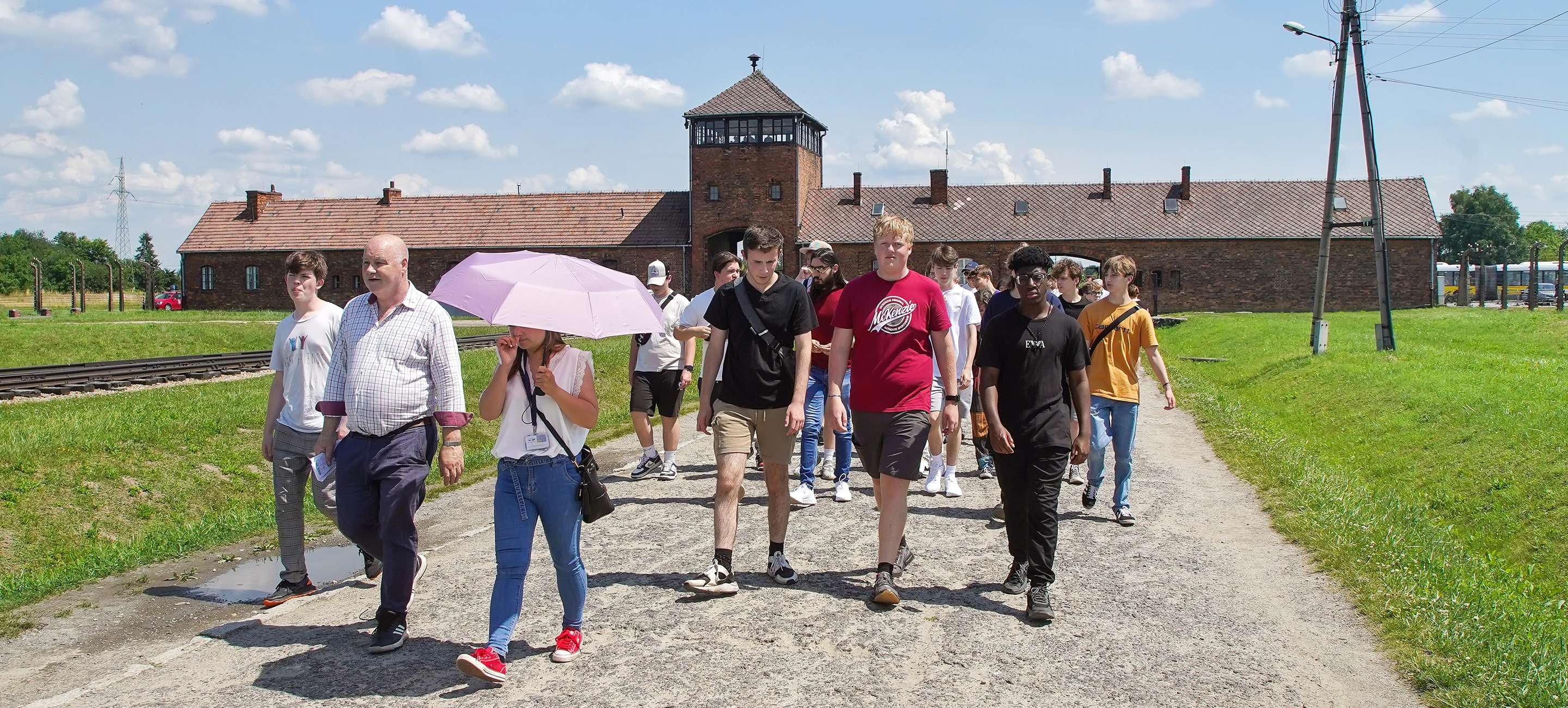 School students visiting Auschwitz