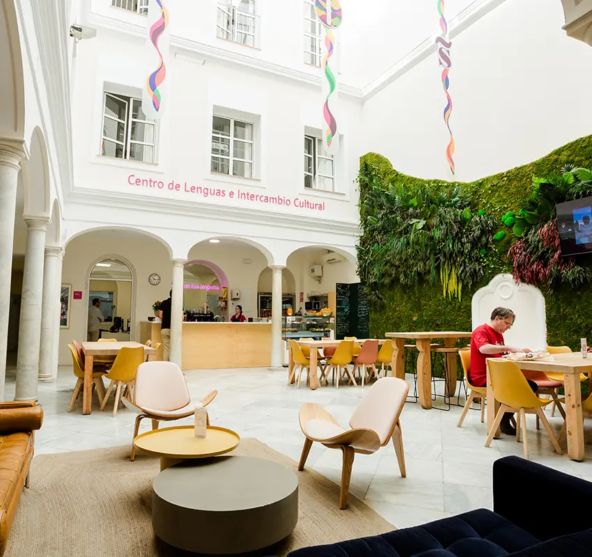CLIC Language school lobby in Seville