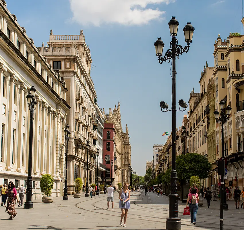 City centre street in Seville, Spain