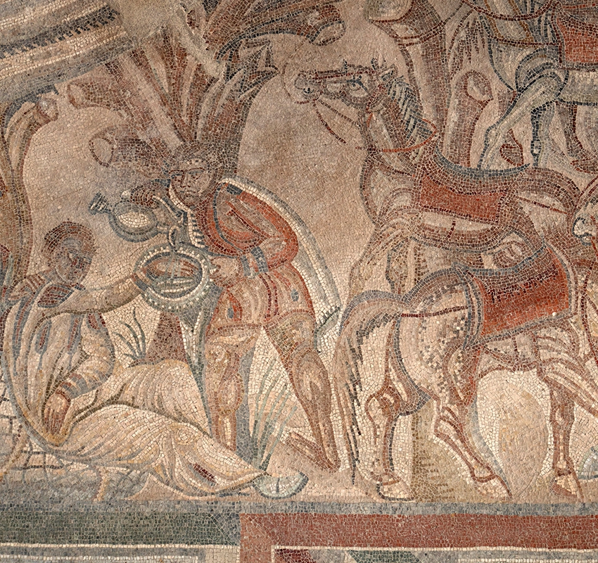 Mosaic tile in Villa Romana del Tellaro