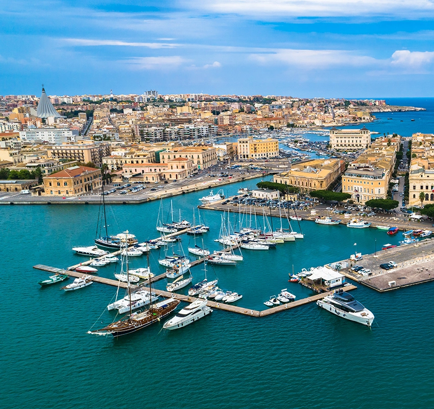 Boats in the harbpur of Ortygia Island