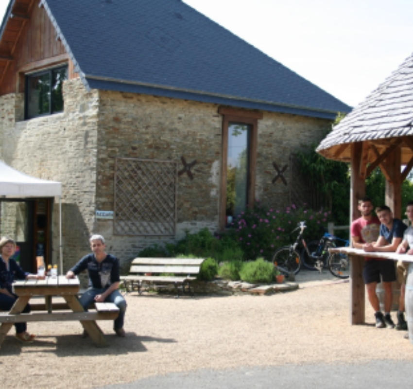 View of the courtyard at Cara-Meuh Farm