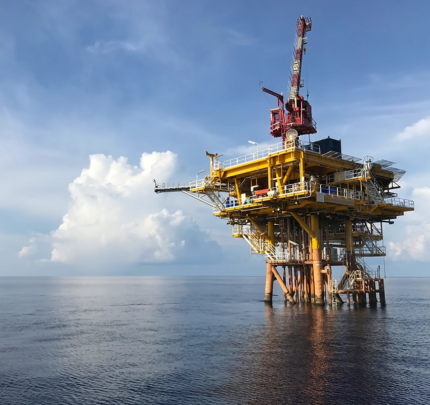 Offshore oil rig in Galveston, Texas