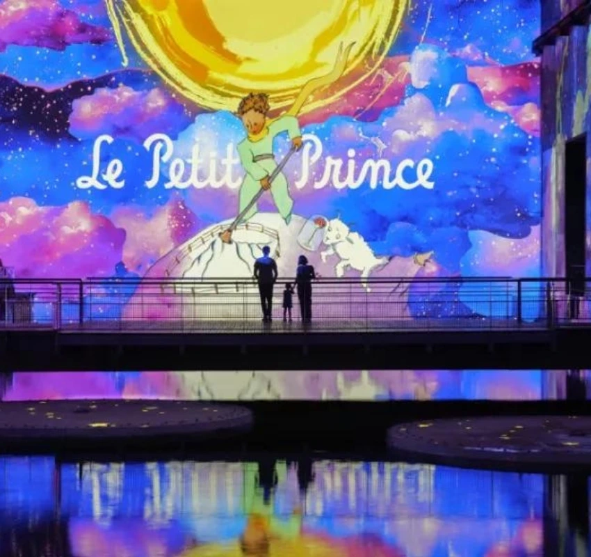 View of the Petit Prince exhibit at the Bassins des Lumières