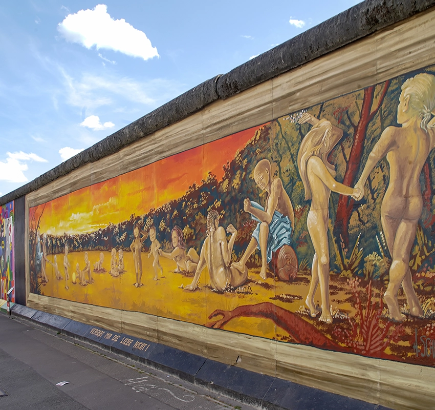 Painted mural on the Berlin Wall