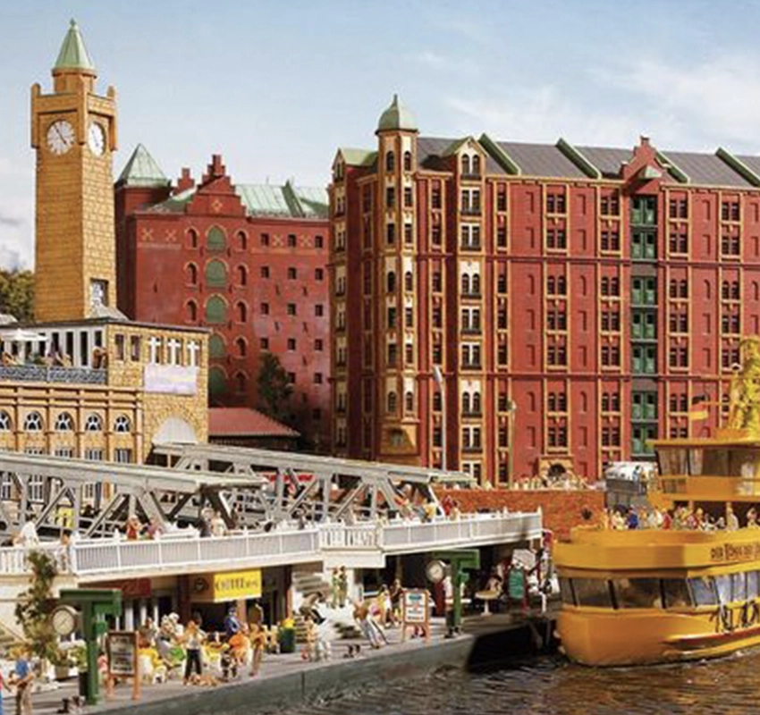 Miniature version of Hamburg docks