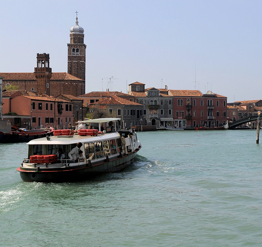 Small boat cruise on the river
