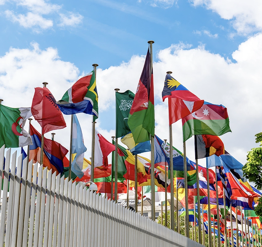 Flags outside UNESCO Headquarters