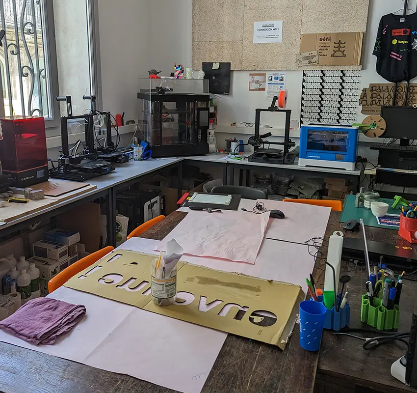 People using the equipment in the FabLab