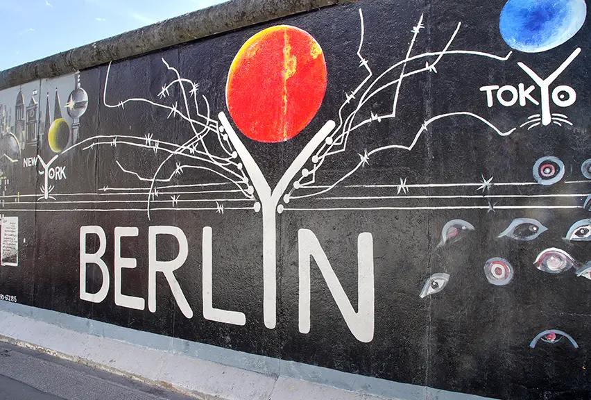 East Side Gallery A close-up section of some art on the East Side Gallery, Berlin