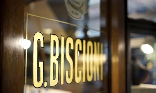 Biscioni jewelry sign on shop door