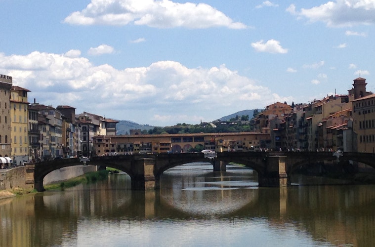 View of Ponte Vecchio from Ponte Santa Trinita in Florence