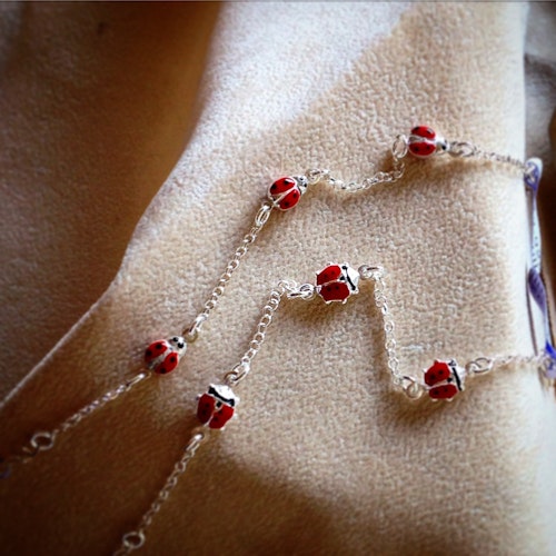 The ladybugs bring luck, bracelet in silver Biscioni Jewelry.