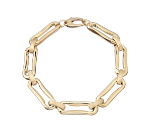 A 18kt Gold Bracelet on a white background.