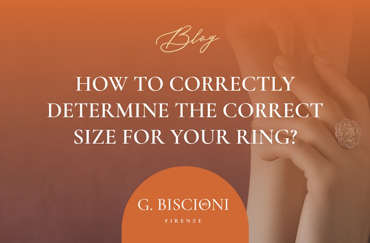 Cover blog post su come determinare misura anello con logo Biscioni Gioielli