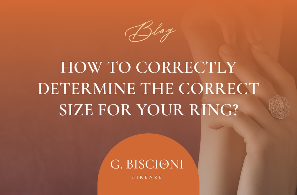Cover blog post su come determinare misura anello con logo Biscioni Gioielli