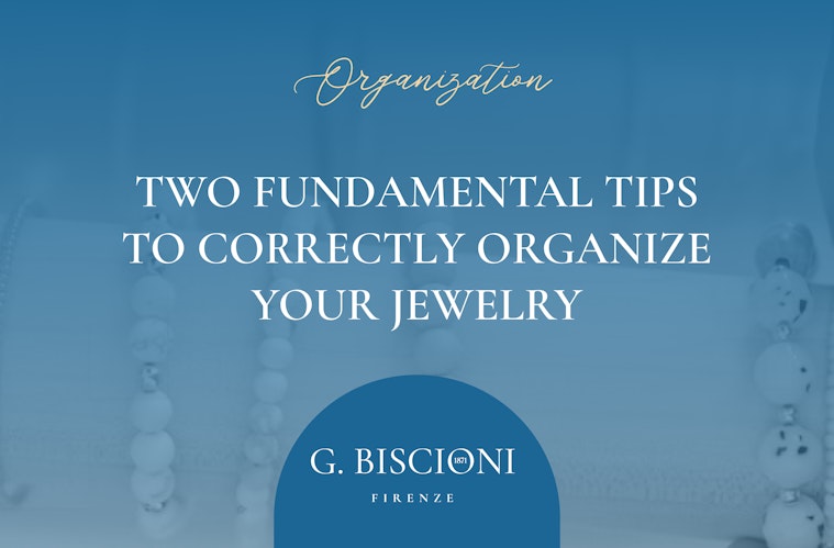 title of the new blog post with jewels in transparency and Biscioni Gioielli logo
