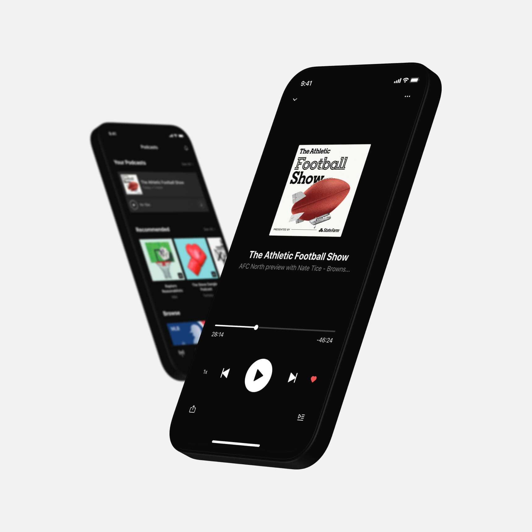 The Athletic mobile app design screens