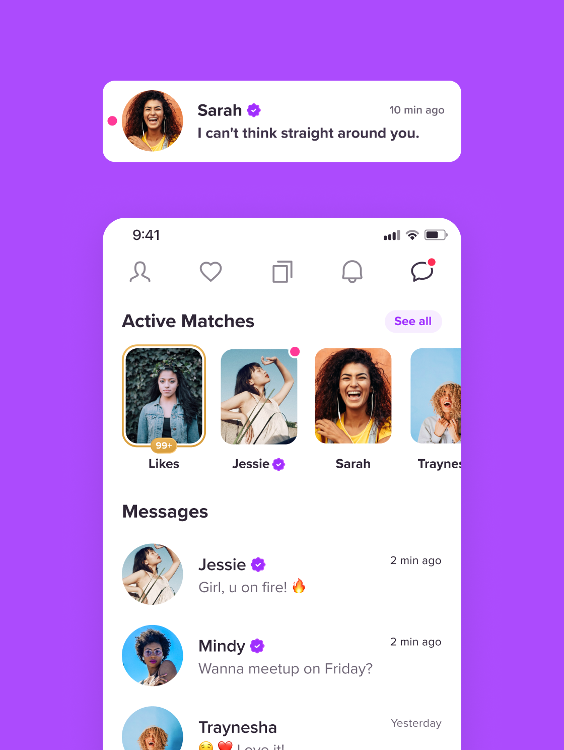 Zoe app chat screen design