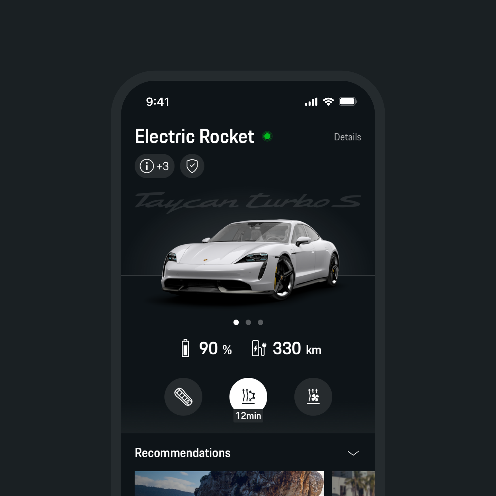 Porsche iOS app screen