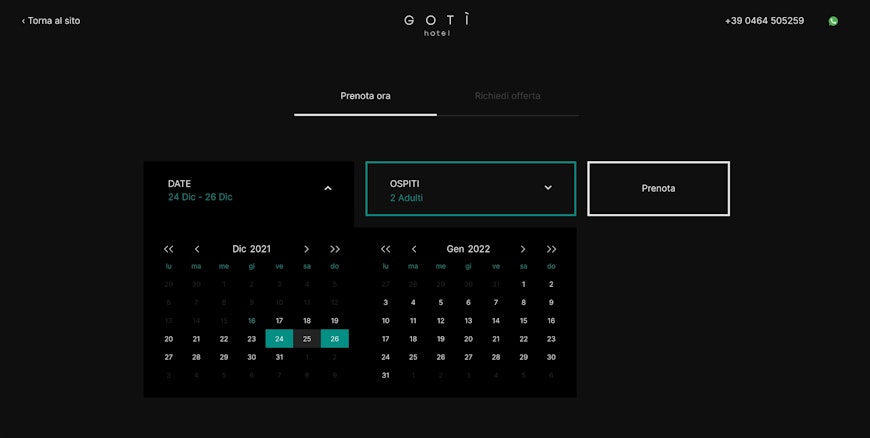 Website Gotì Hotel | Portfolio