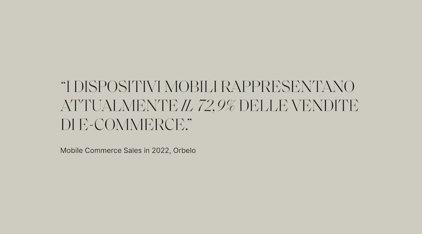 I dispositivi mobili rappresentano attualmente il 72,9% delle vendite di e-commerce.