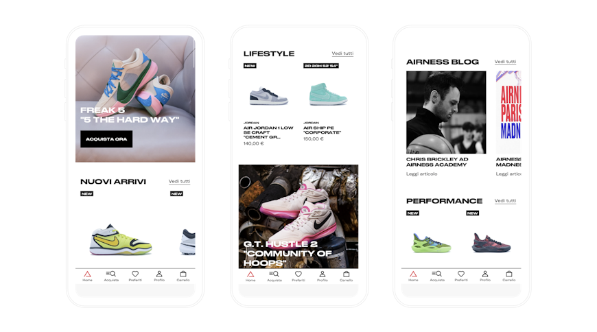 Design dell'app di Airdom a cura di Quamm