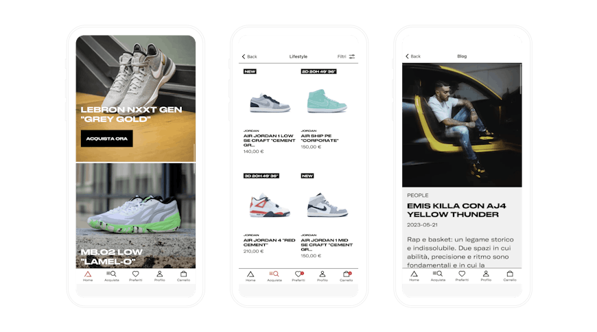 Design dell'app di Airdom a cura di Quamm