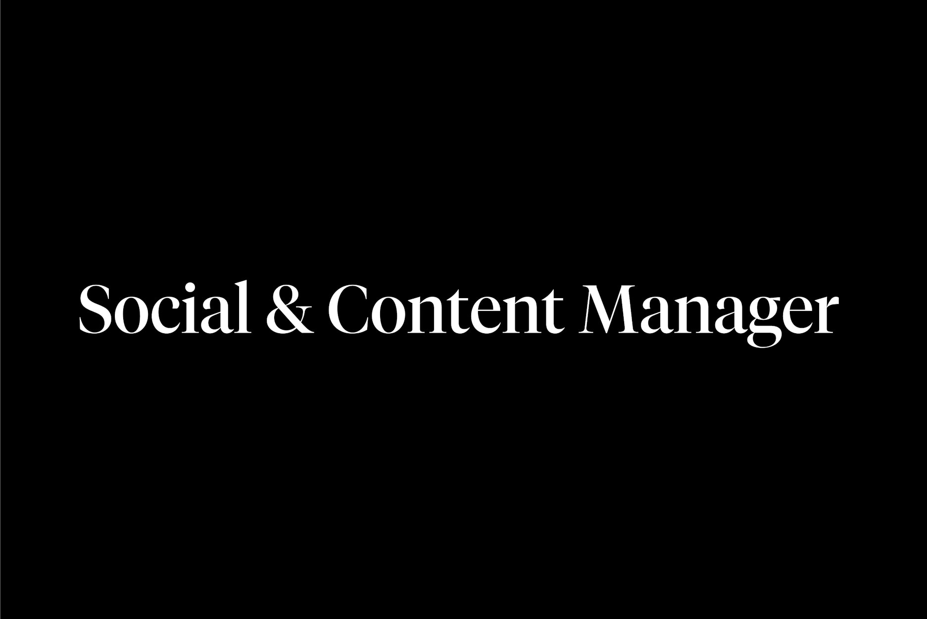 Social Media Manager WANTED!