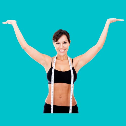 Woman with a tape measure around her neck