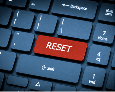 Reset button on a keyboard