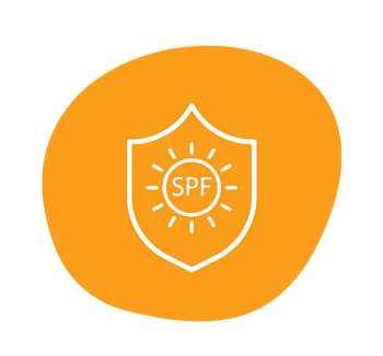 Sunscreen SPF on orange background
