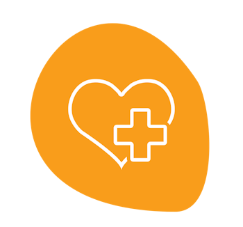 Heart on orange background. 