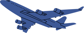 Illustration of blue plane.