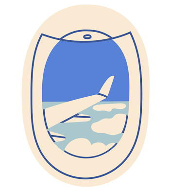 Illustration of airline window.